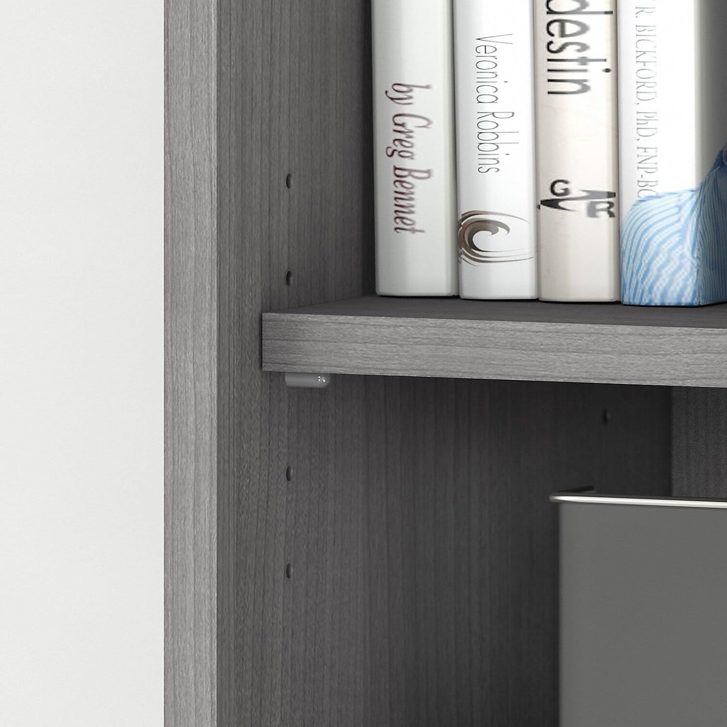 Bush Business Furniture Studio C Tall 5 Shelf Bookcase in Platinum Gray, Large Bookshelf for Home or Professional Workplace Organization