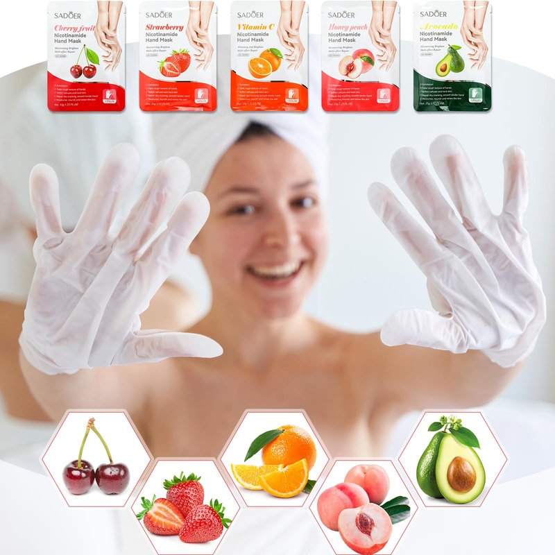 Swiffen 24 Pcs Fruits Beauty Hand Mask Bulk Hydrating Hand Moisturizing Gloves Treatment Mask for Spa Kit Sleeping Skincare Gift Beauty Kits for Women