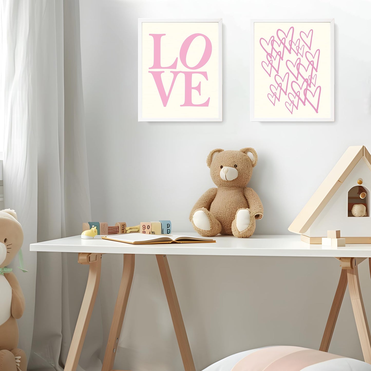 LARTSFRO Coquette Inspirational Pink Girls Room Decor Posters,Inspirational Pink Girls Minimalist Wall Art Room Decor Bedroom Dorm Room Bathroom,Aesthetic Gifts For Teen Girls,10x8 inch Set of 4 Pictures(UNFRAMED)