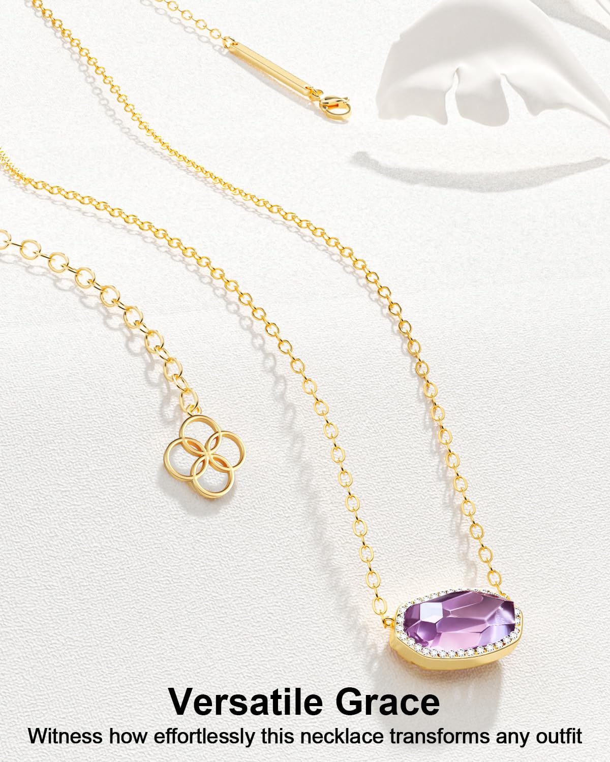 AICase 18K Gold Plated Pendant Necklace for Women,Diamond Rhinestone Dainty Fashion Jewelry,Anniversary Wedding Birthday Gifts for Women/MoM/Sister/Friends/Her/Wife/Grandma/Coworker_Pink