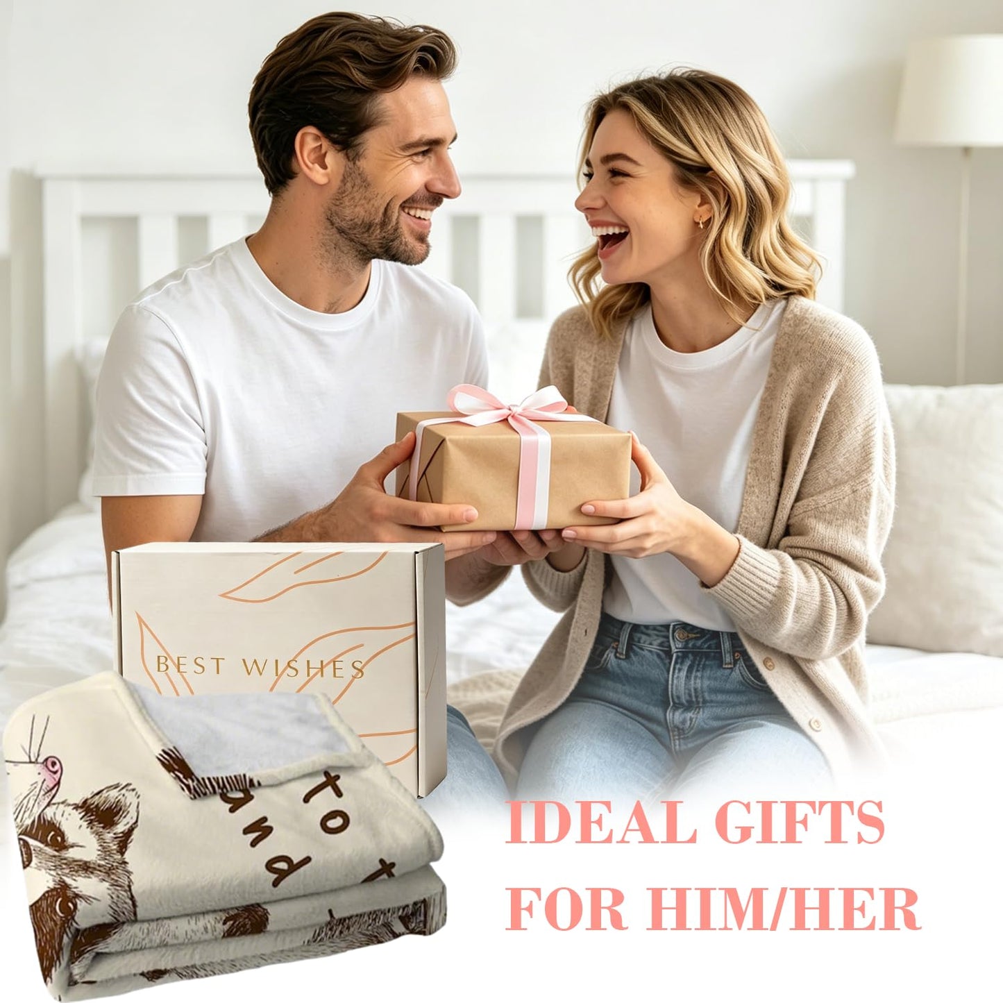 Gifts for Him Her, Anniversary Birthday Gift for Boyfriend Girlfriend Couple, Romantic I Love You Gifts for Women Men,Wedding Gifts for Wife Husband, Soft Throw Blankets 60"X50"