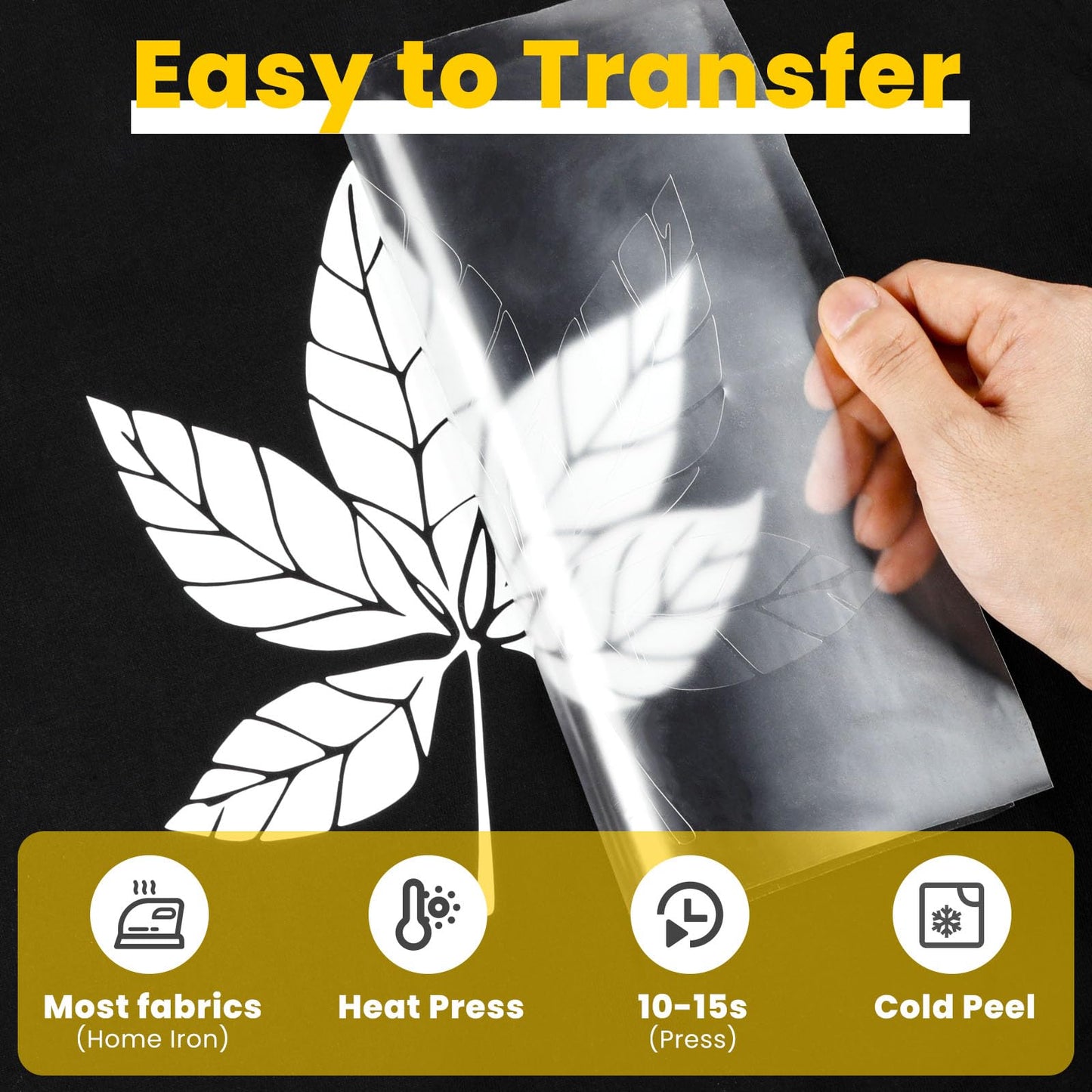 HTVRONT Automatic Heat Press 2 & White Iron on Vinyl - 12” x 50ft