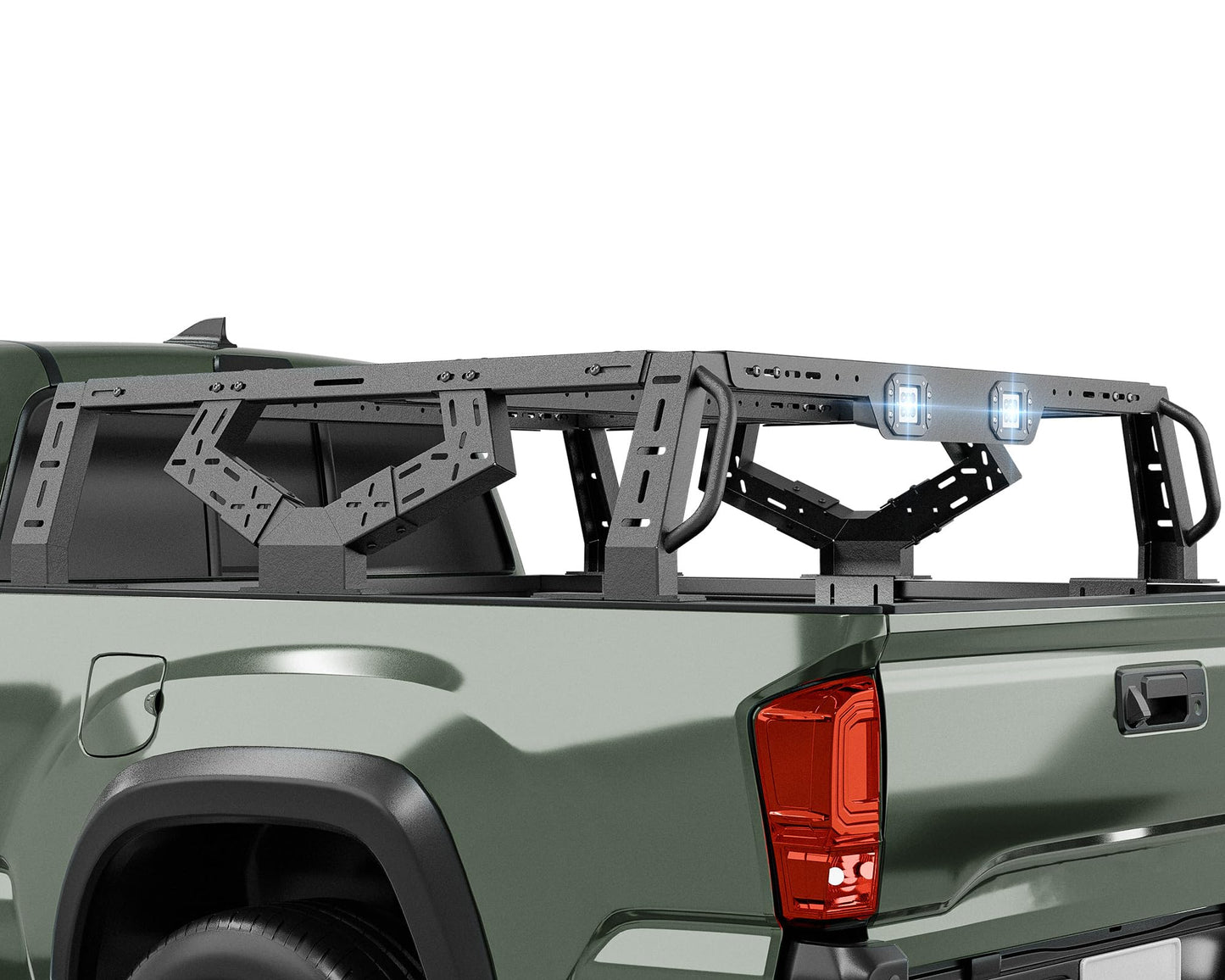 Bed Racks Truck Cargo Carrier with 2 LED Lights Compatible with Ford F150/ Toyota Tacoma/Jeep Gladiator JT/Nissan Frontier/Chevy Colorado/GMC Canyon/Ranger
