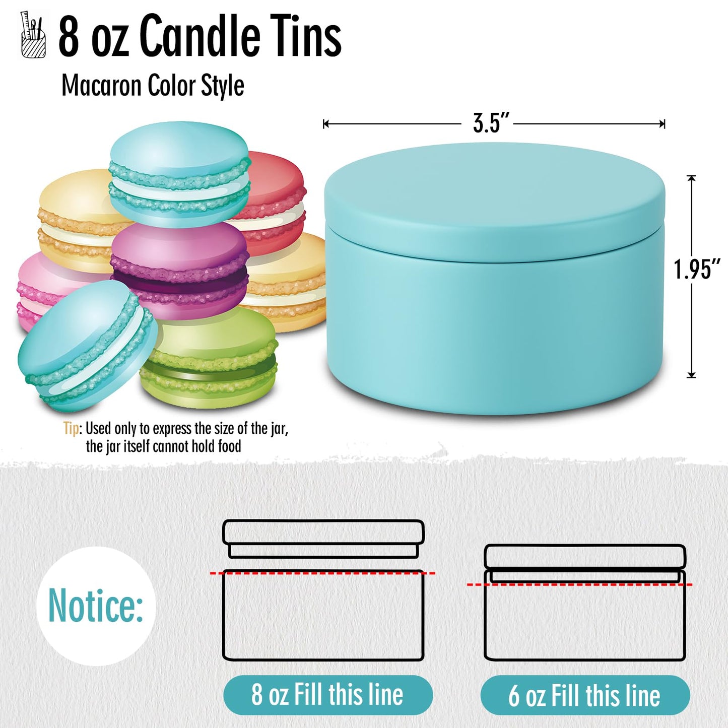 Domivirgo 24 Empty Candle Tins 8 oz with Lids for Making Candles - Simple Candle Making Kit, Include Wicks, Holders & Stickers, Labels, Pink Ribbon,Gift Box & Card and Transparent Bags (Colorful)