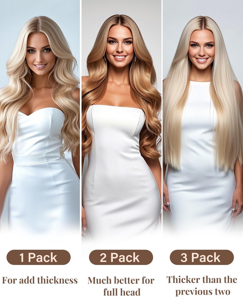 Hetto Weft Hair Extensions Human Hair Ash Blonde Highlight 14 In 80g Office