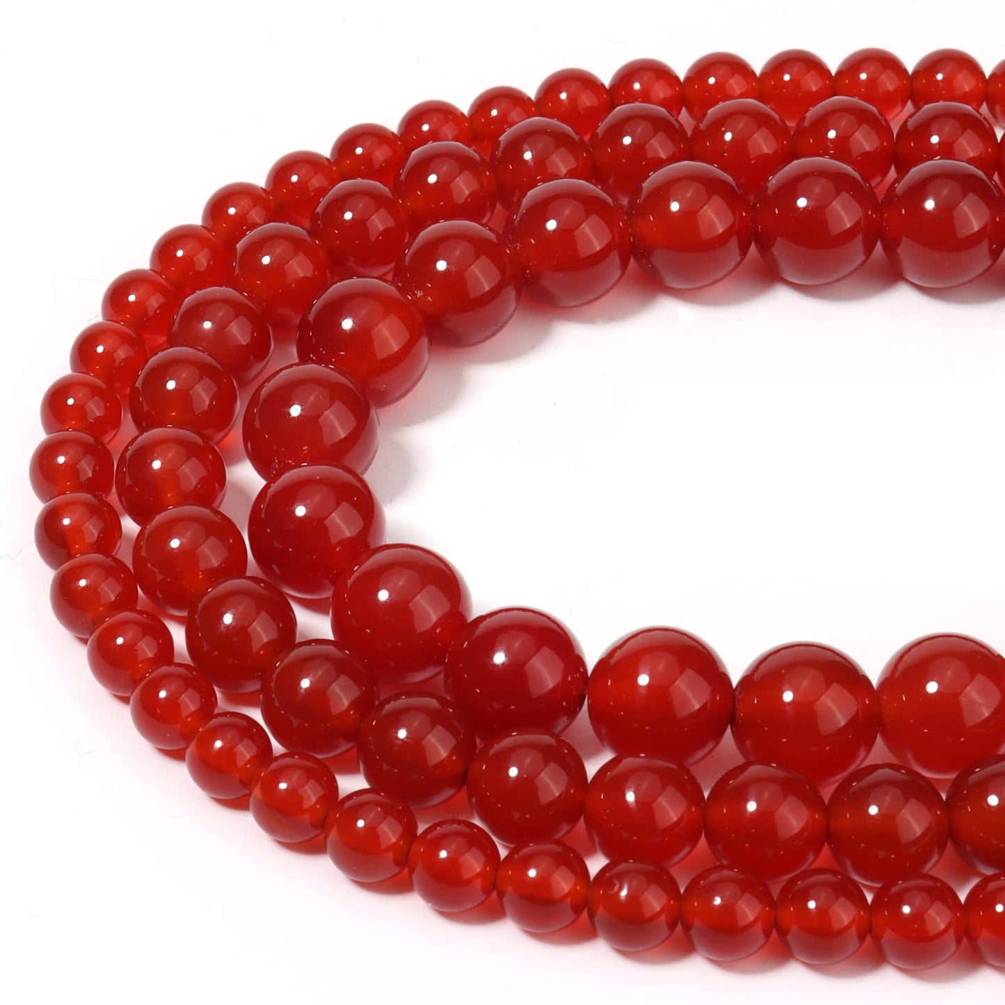 60pcs 6mm Natural Red Agate Gemstone Beads Energy Healing Crystal Round Loose Stone Beads for Jewelry Making, DIY Bracelets Necklaces