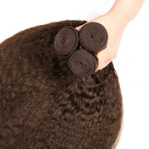 Condescension Bundles Human Hair 22 24 26" Inch Chocolate Brown Yaki Wave Human Hair Bundles Brazilian Virgin Remy Medium Brown Soft and Silky Hair Extensions