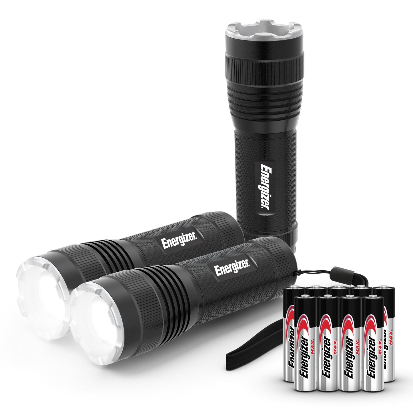 Energizer T-300 LED Flashlights (3-Pack), Bright Flash Light for Tactical EDC, Camping, and Emergencies (Batteries Included)