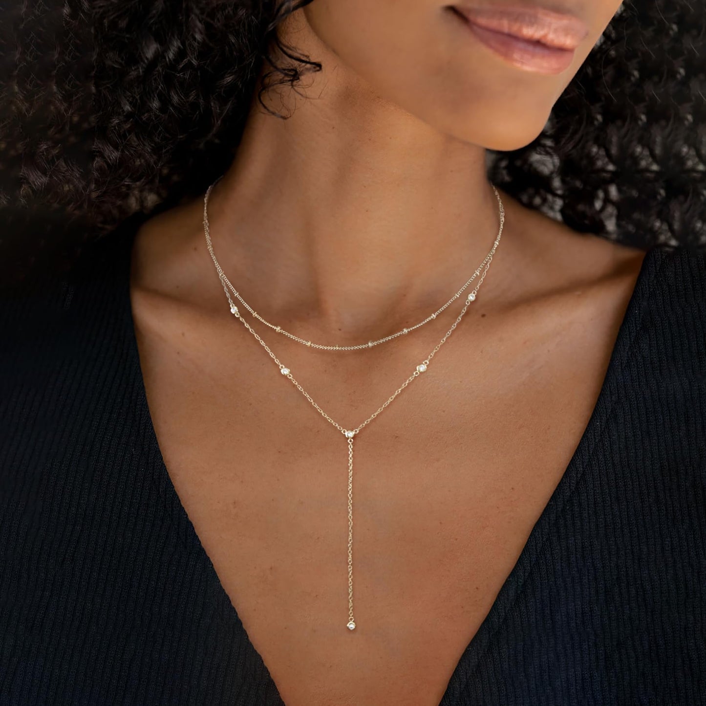 Fwlisesa Silver Layered Necklaces for Women, Dainty Silver Necklace Set Fashion Necklaces Stack Choker Necklace for Woman Costume Summer Beach Jewelry
