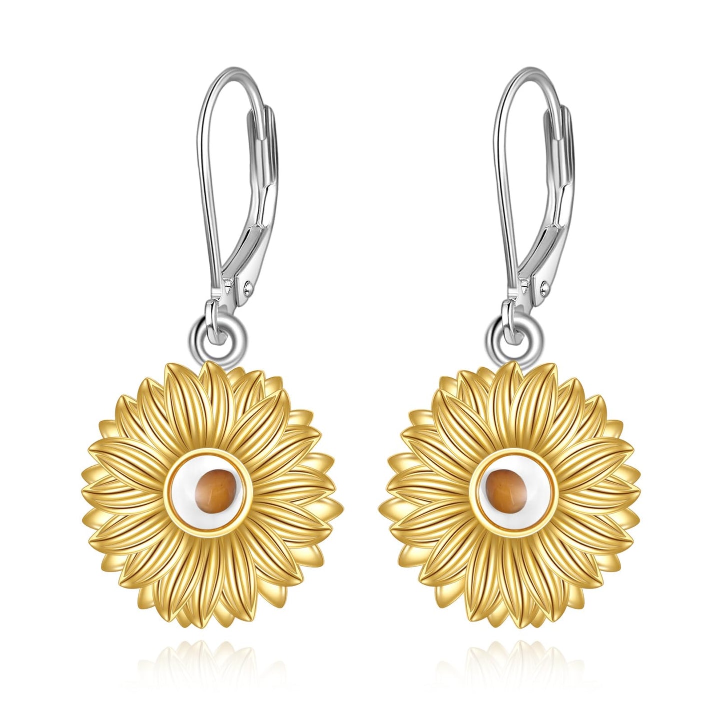AOBOCO Mustard Seed Earrings for Women 925 Sterling Silver Sunflower Religious Christain Jewelry Birthday Gifts for Mom Friends (Sunflower Earrings)