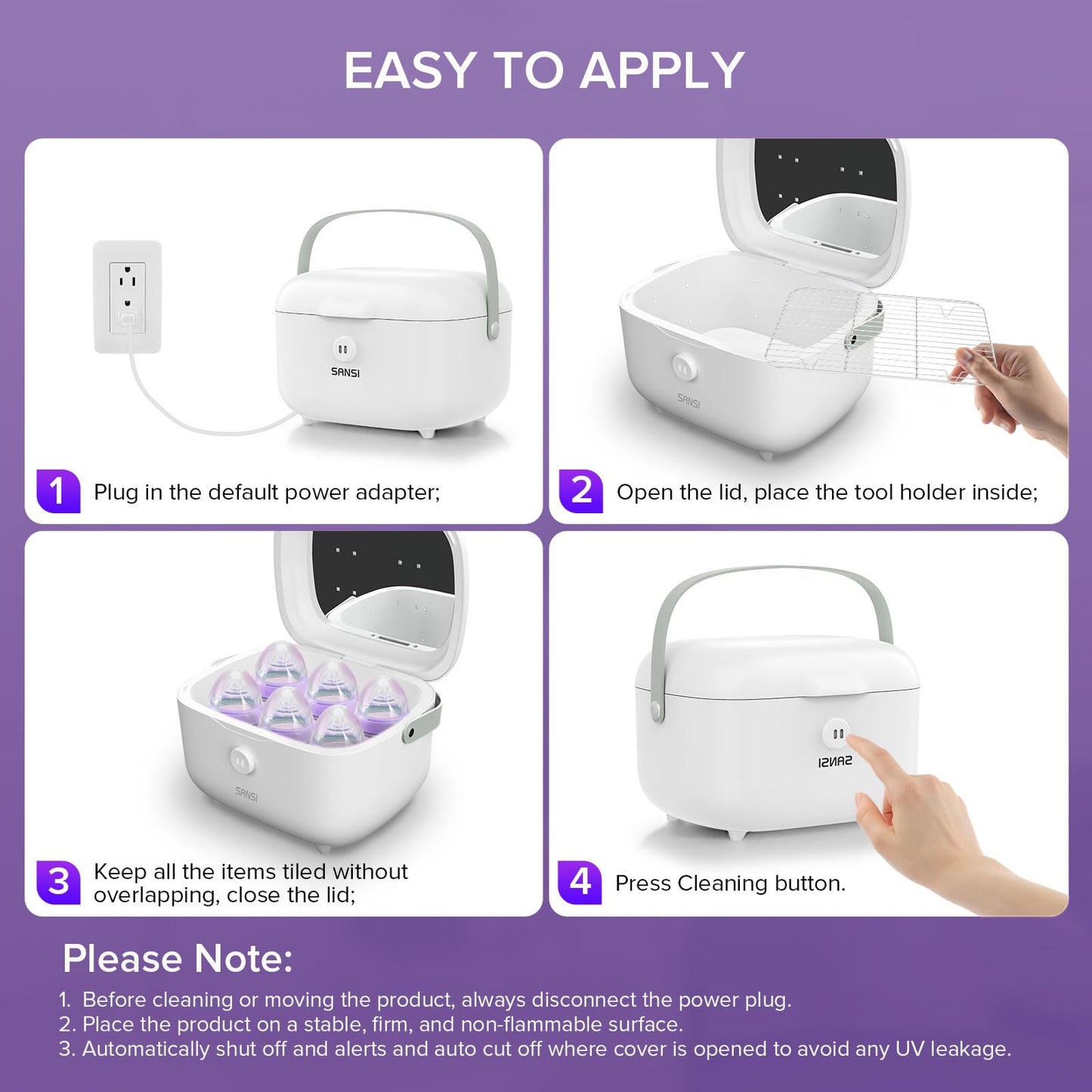 SANSI UV Light Sanitizer Box with 360° UVC Chips, Sanitizes in 5 Minutes 5.1L Large Capacity Sanitizer for Baby & The Whole Family (10W)