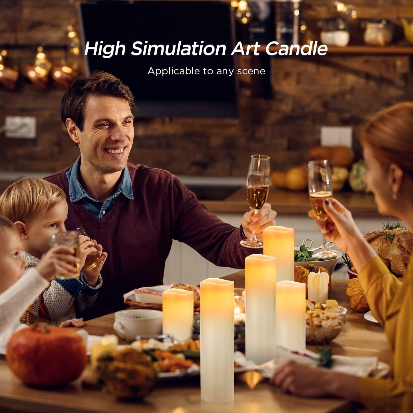 Hausware Flameless Candles Battery Operated Candles H 4" 5"" 6"" 7"" 8"" 9"" Real Wax Pillar Flickering Candles LED Flameless Candles with Remote and Timer Control Set of 9 (Ivory Color)"