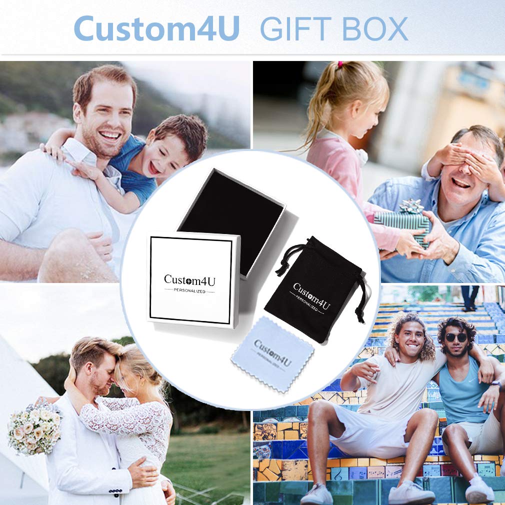 Custom4U Black Pin with Picture for Groom Personalized Wedding Bridal Memorial Bouquet Charm