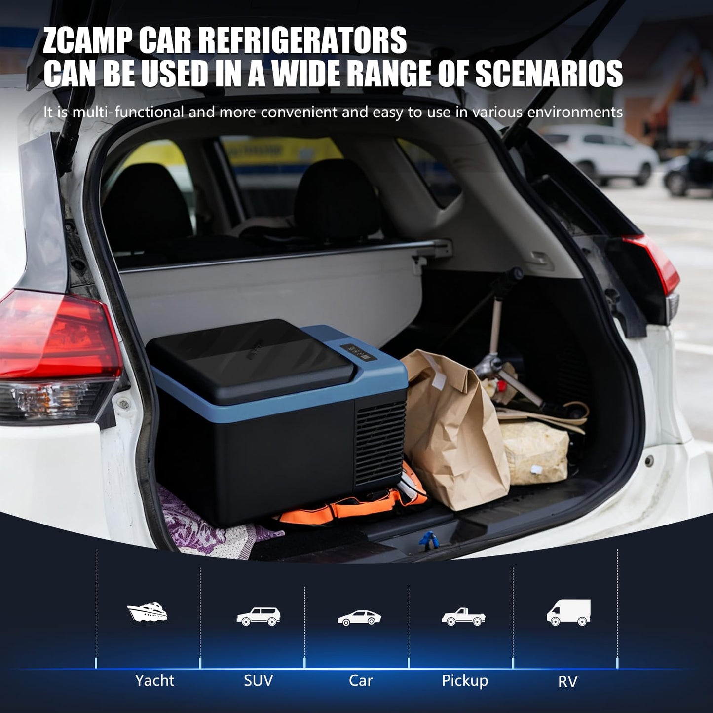 zcamp KI9 12 Volt Refrigerator,Mini Portable Freezer,10 Quart Car Cooler,12V Car Fridge APP Control,12/24V DC 100-240V AC for Camping, Travel, Truck, RV, Boat -4℉~68℉