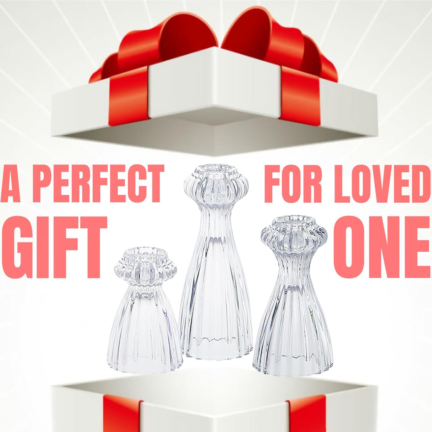 Lysenn Glass Candle Stick Holder Set of 3 – Premium Taper Candle Holders for Romantic Ambiance - Candle Sticks Holder Decor for Special Occasions - Dark Blue
