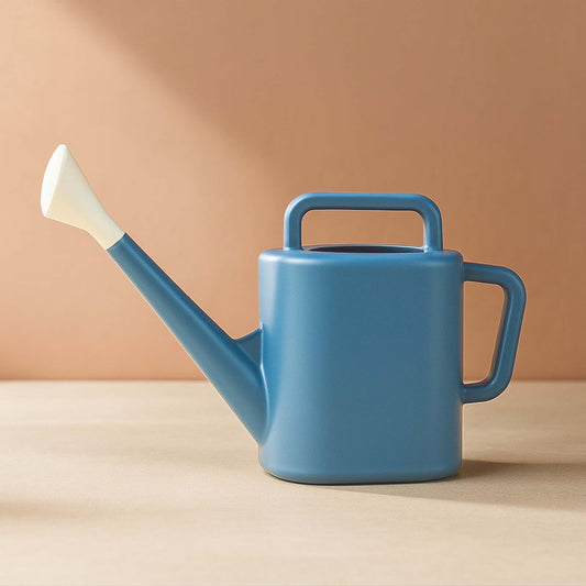 2 Gallon Resin Watering Can Blue - Top & Side Dual Handle for Easy Carry & Pour, Offset Opening Mess-Free Refill, Sturdy Garden Watering Can for Indoor & Outdoor Plants