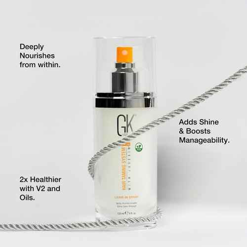Global Keratin GK Hair Moisturizing Shampoo and Conditioner Set 300ml I Leave in Conditioner Spray (120ml/4 fl. oz)