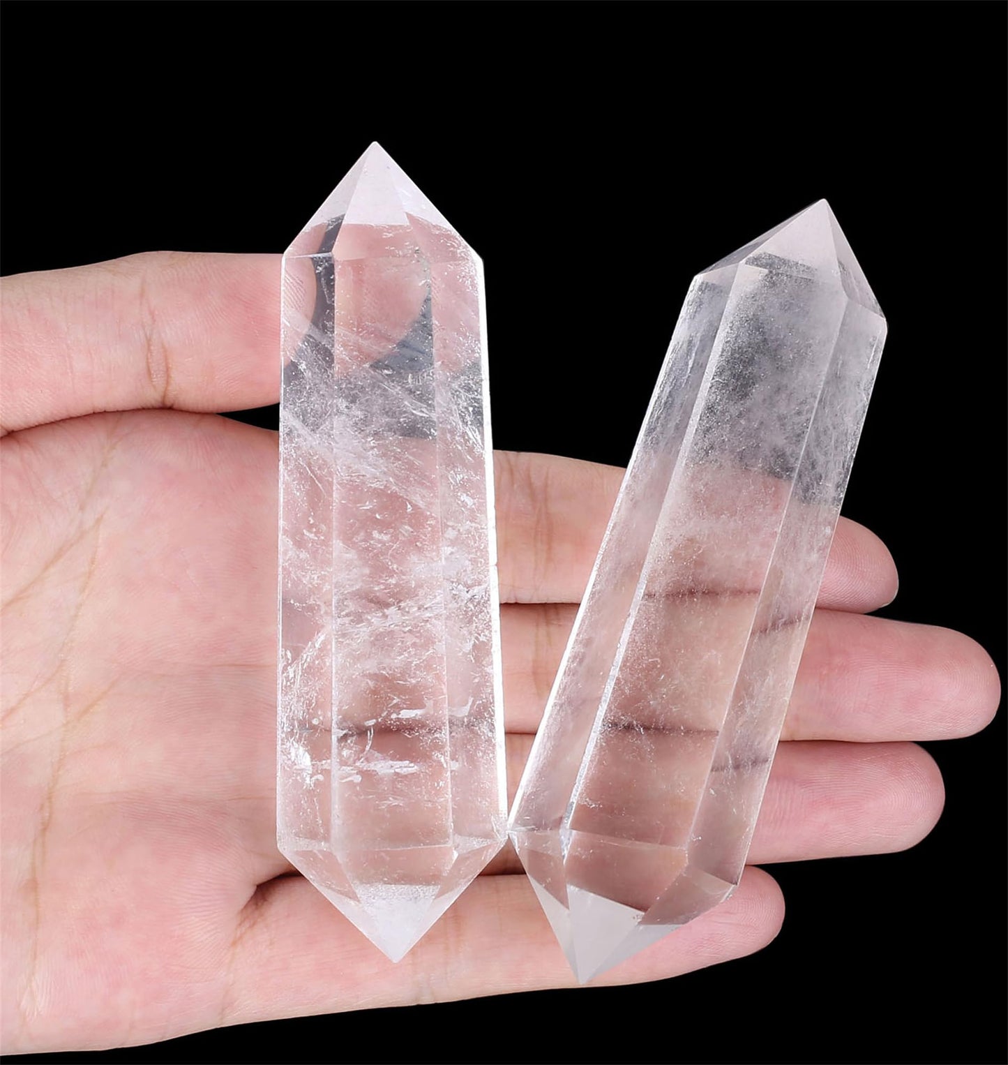 YATOJUZI 3.5" Clear Quartz Crystals Wand Natural Crystals and Healing Stones Large Clear Quartz Crystal Hexagonal Points Crystal Gifts for Women Meditation Divination Reiki Energy 1PCS