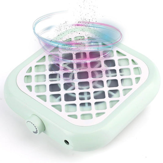 BOMOQING Mini Nail Dust Collector, Compact Nail Vacuum Fan Dust Collector for Beginner with 30PCS Filter Pads, Powerful Dust Suction Machine for Acrylic Nail Polishing Salon Home, Plug-in (Green)