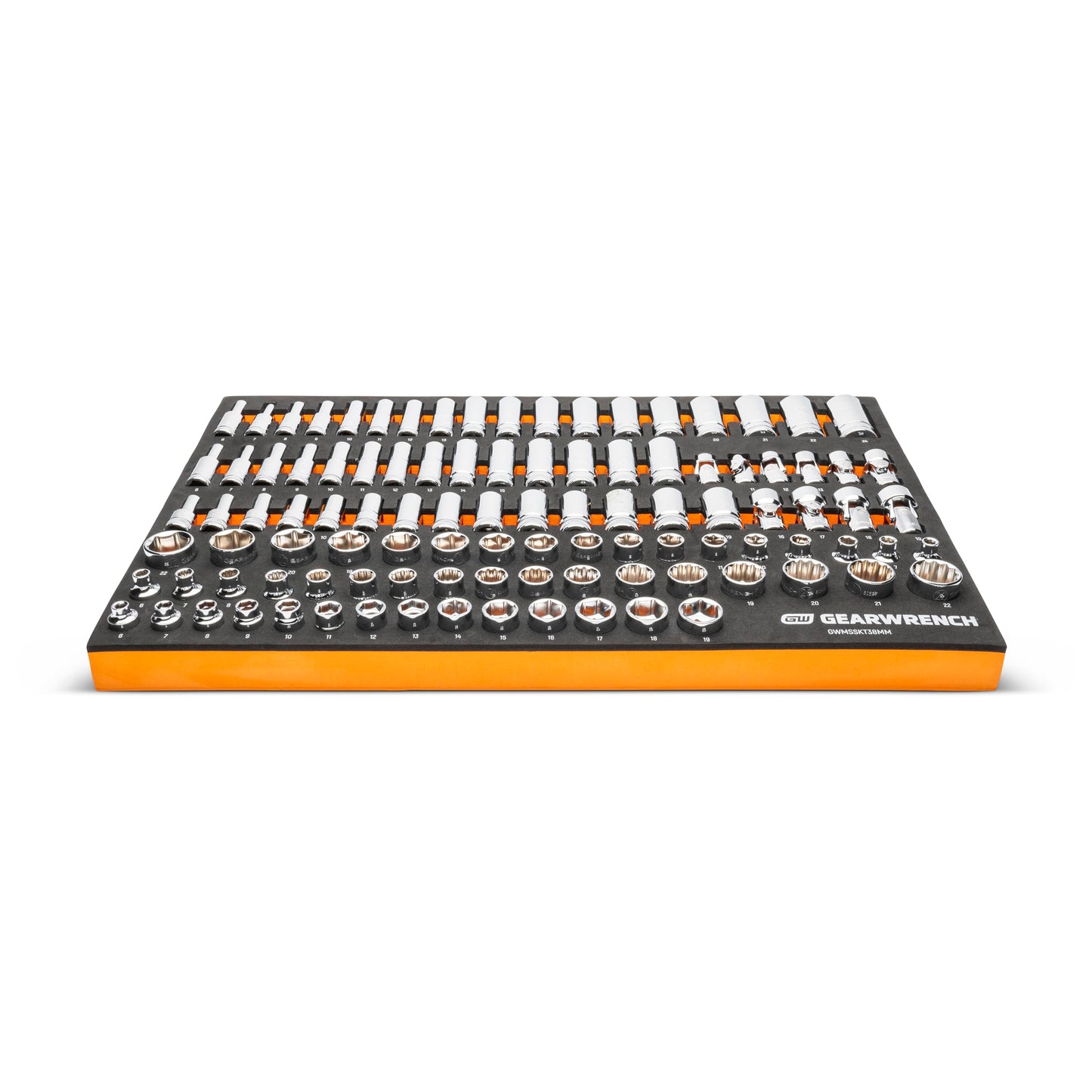 GEARWRENCH 104 Piece 3/8” Drive Master Metric Socket Set in Foam Storage Tray - GWMSSKT38MM