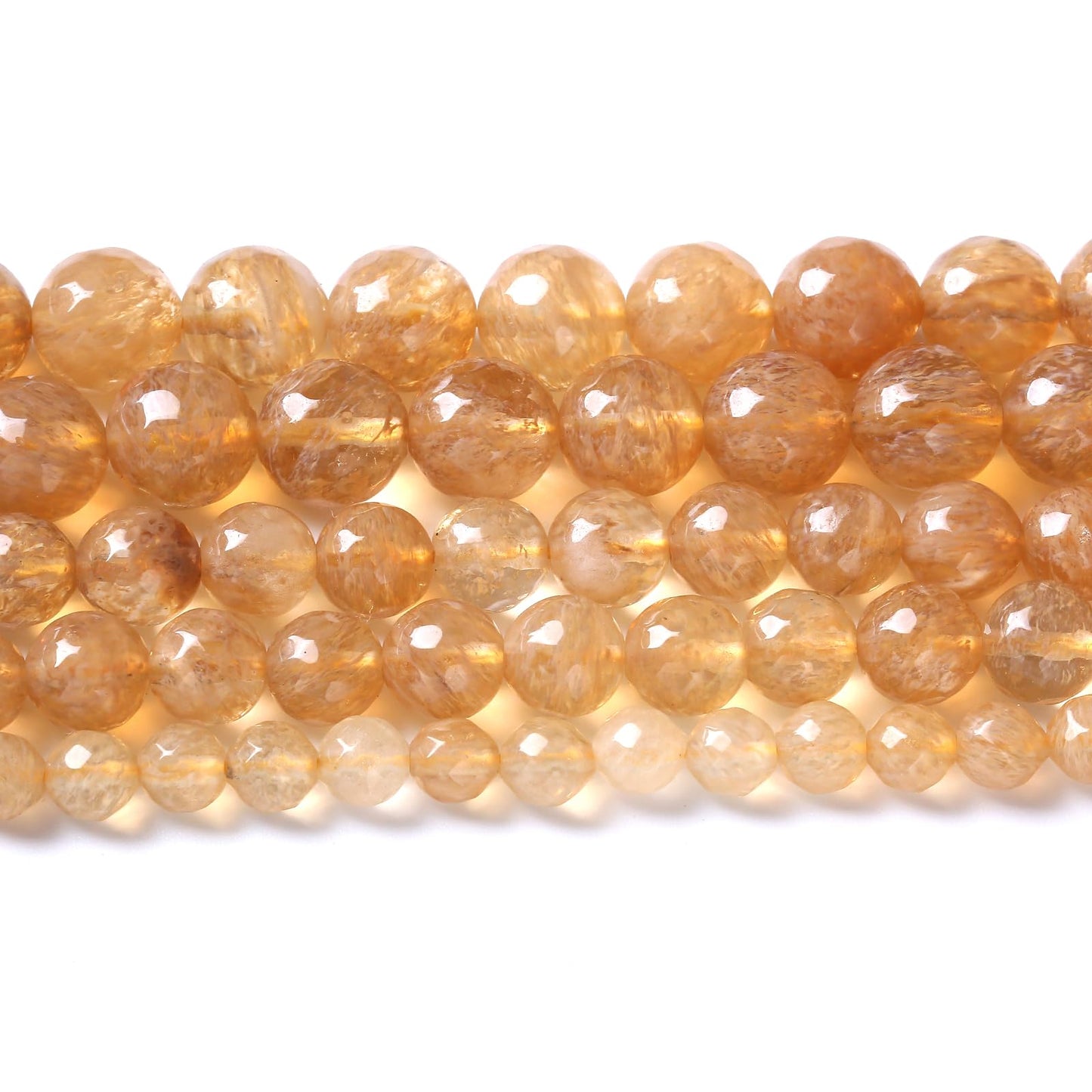 45pcs 8mm Natural Faceted Tea Watermenlon Jade Stone Beads for Jewelry Making Energy Healing Beads DIY Bracelet Necklace Accessories 15" (8mm, Faceted Tea Yellow Jade)