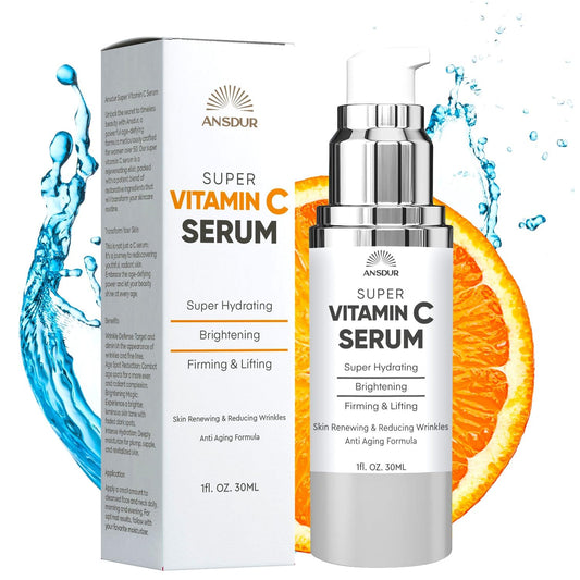 Super Vitamin C Serum for Women Over 70: Vitamin C Face Serum, Niacinamide, Bakuchiol, Hyaluronic Acid, Hydrating, Lifting, Reduces Aging Spots and Wrinkles - Korean Skin Care, 1 fl oz