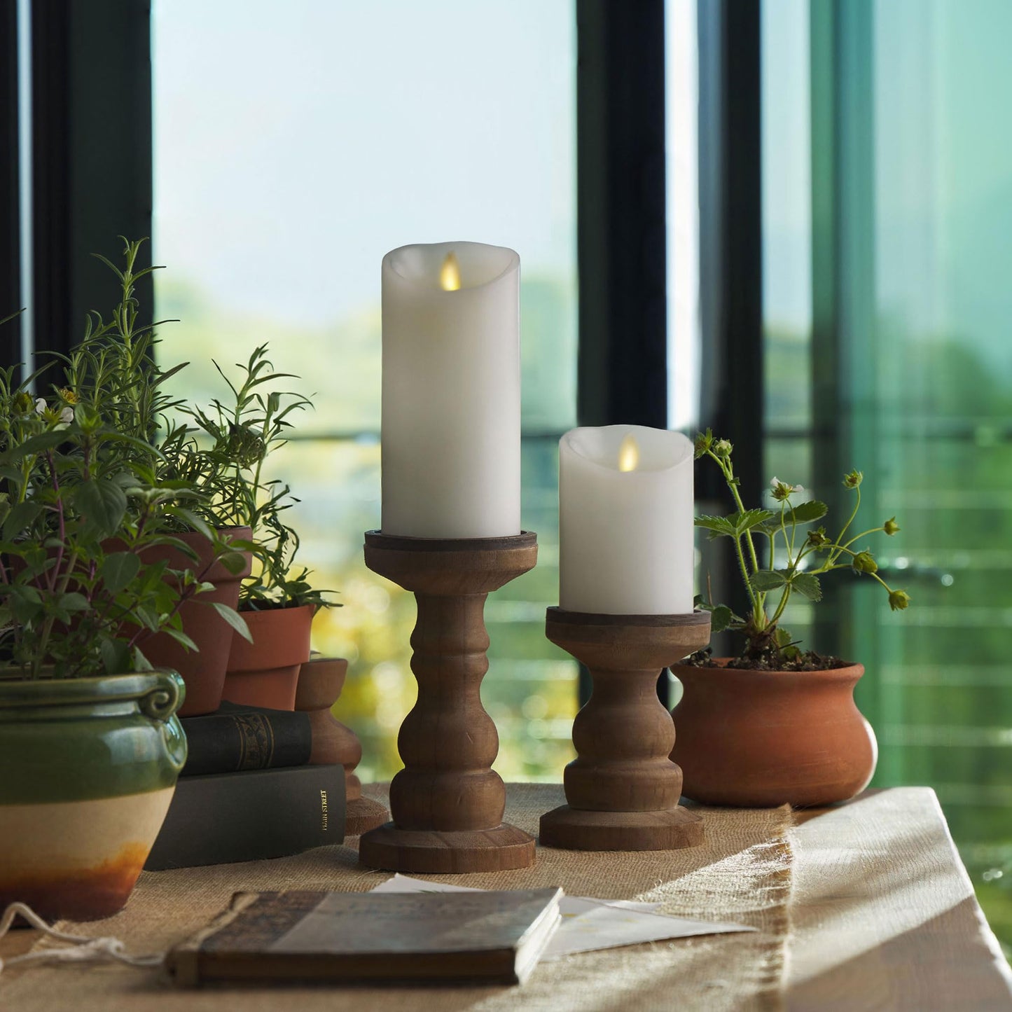 Luminara - Flameless LED Battery Operated Flickering Pillar Candles - White - Pack of 1-3x6.5 - Realistic Moving Flame Real Wax Indoor/Outdoor Decor
