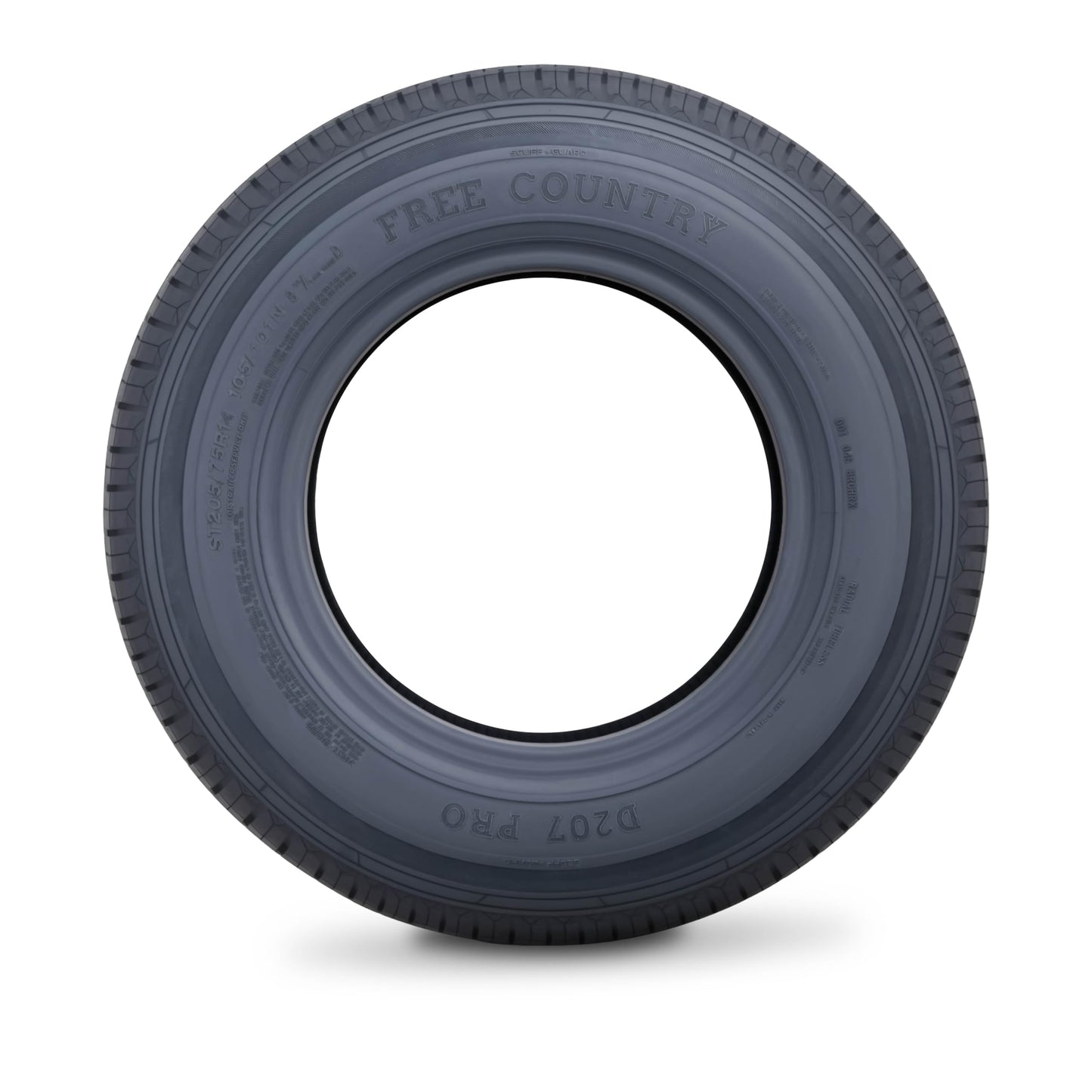 Free Country Grand Ride Set 4 Trailer Tires ST 205/75R14 8 Ply Load Range D Steel Belted Radial w/Featured Scuff Guard