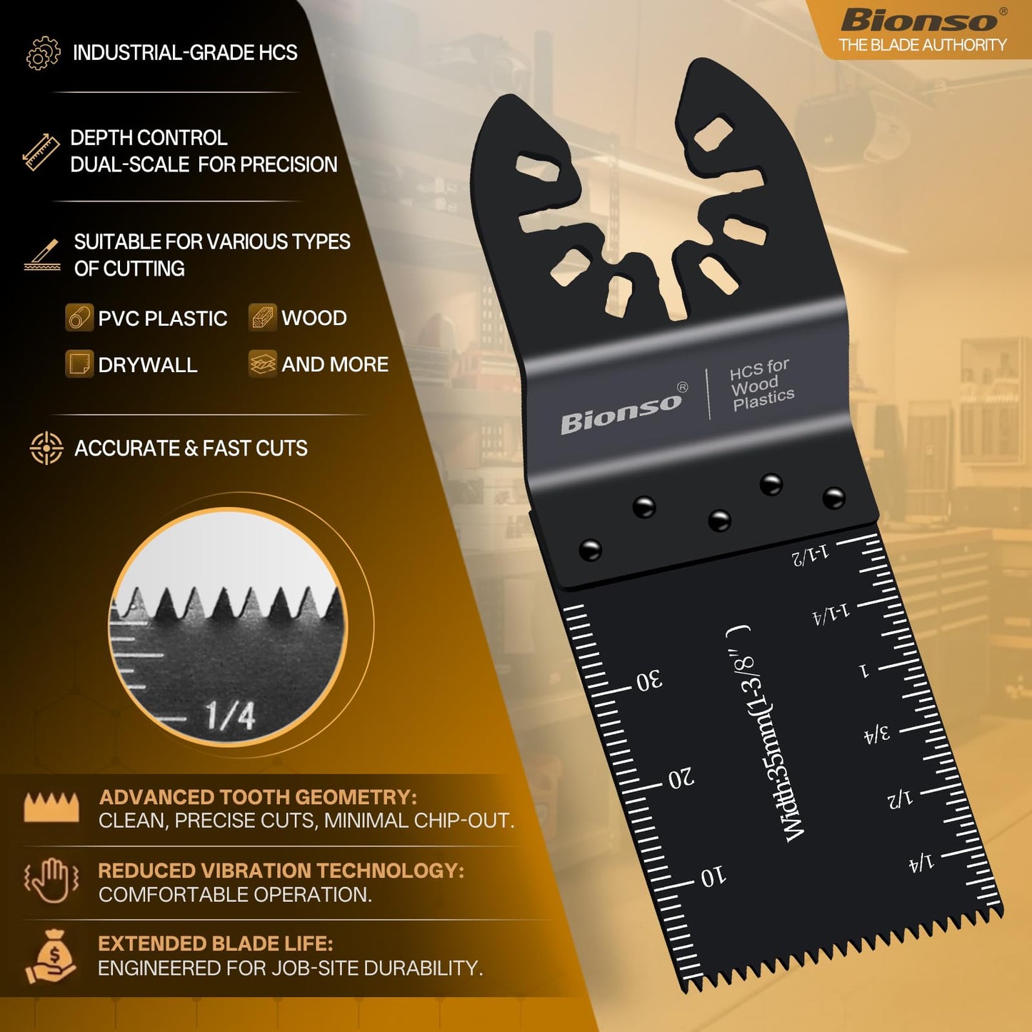 Bionso 110PCS Oscillating Tool Blade Cuts Wood, Sharp and Durable Multitool Blades, Multi Tool Blades Kits, Oscillating Saw Blades Fit Dewalt Milwaukee Ryobi Makita Worx Rockwell