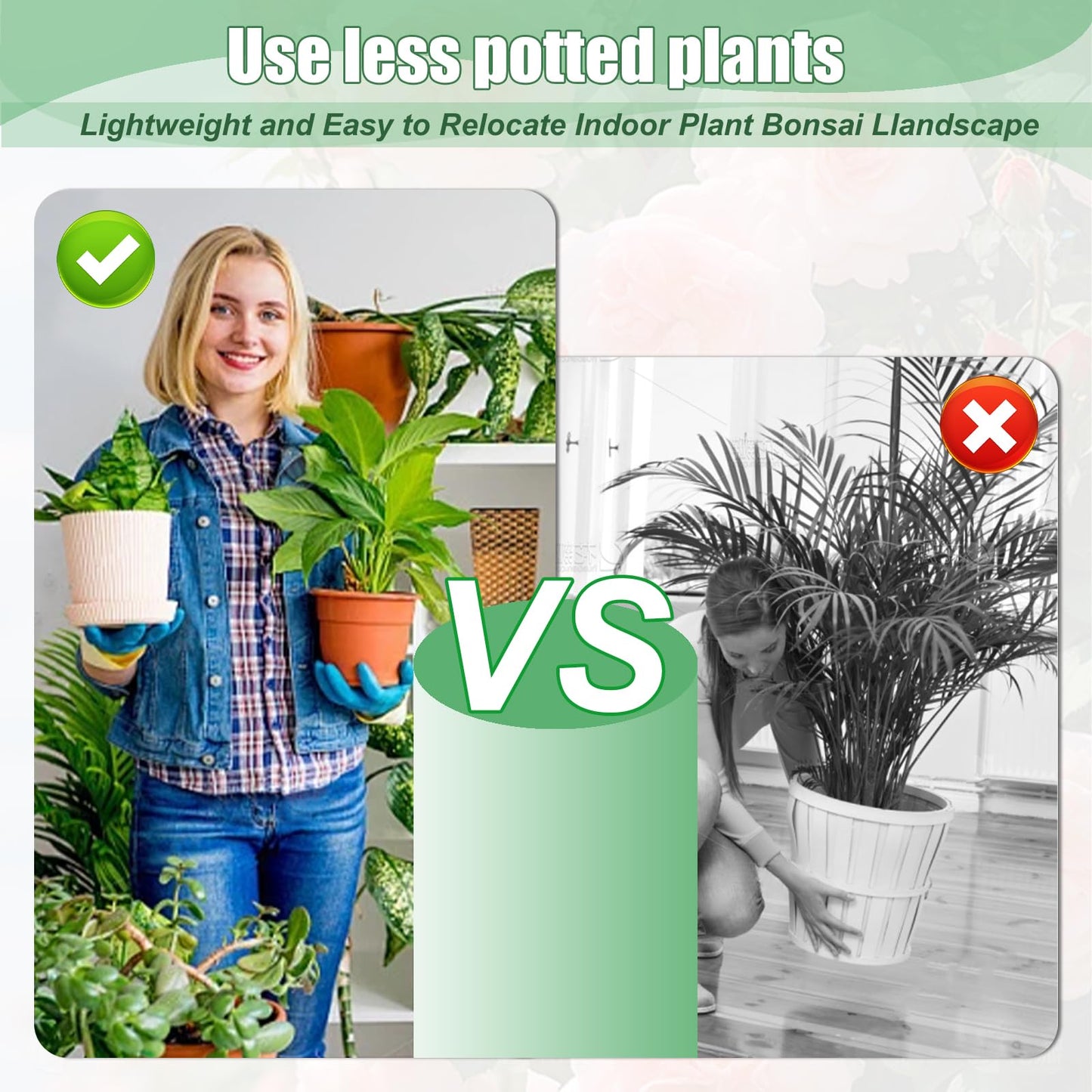 Adjustable Plant Risers For Inside Pots, 2 Set 13-21" Plant Risers for Pots Outdoor, Plants Lifters for Inside Pot, Adjustable Planter Insert Riser Stand for Tall, Square, Round, Tapered Planters