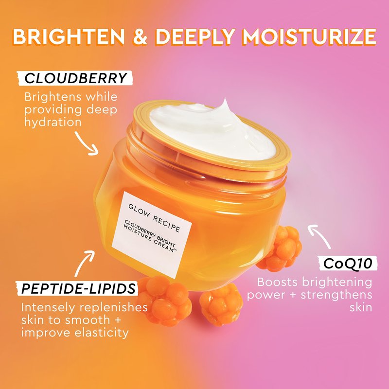 Glow Recipe Cloudberry Bright Cream Refill Pod – Ultra Moisturizing Korean Face Cream for Women with CoQ10, Multi Peptides & Vitamin C to Brighten, Repair Skin Barrier & Even Skin Tone (50 ml)