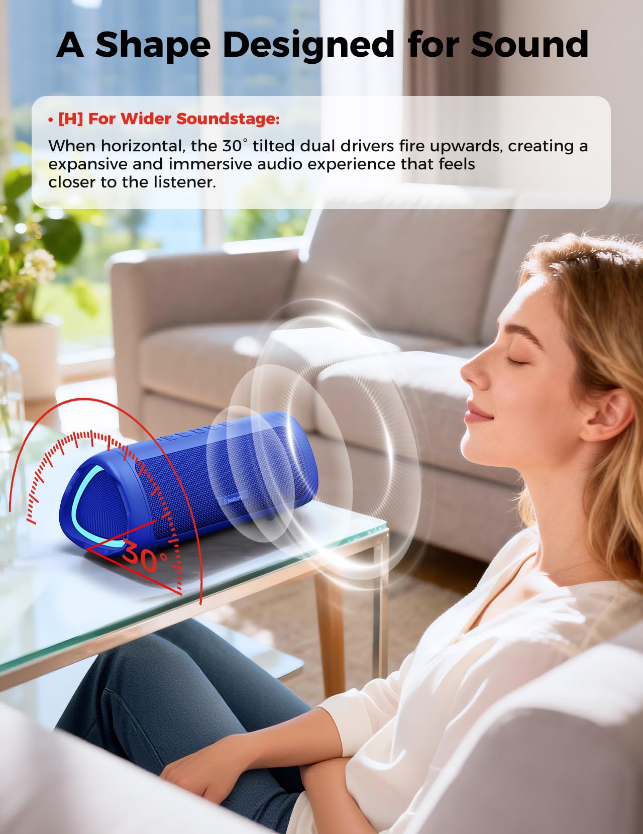 BolaButty Bluetooth Speaker with HD Sound, Portable Wireless, IPX5 Waterproof, Up to 20H Playtime, TWS Pairing, BT5.3, for Home/Party/Outdoor/Beach, Electronic Gadgets, Birthday Gift (Blue)