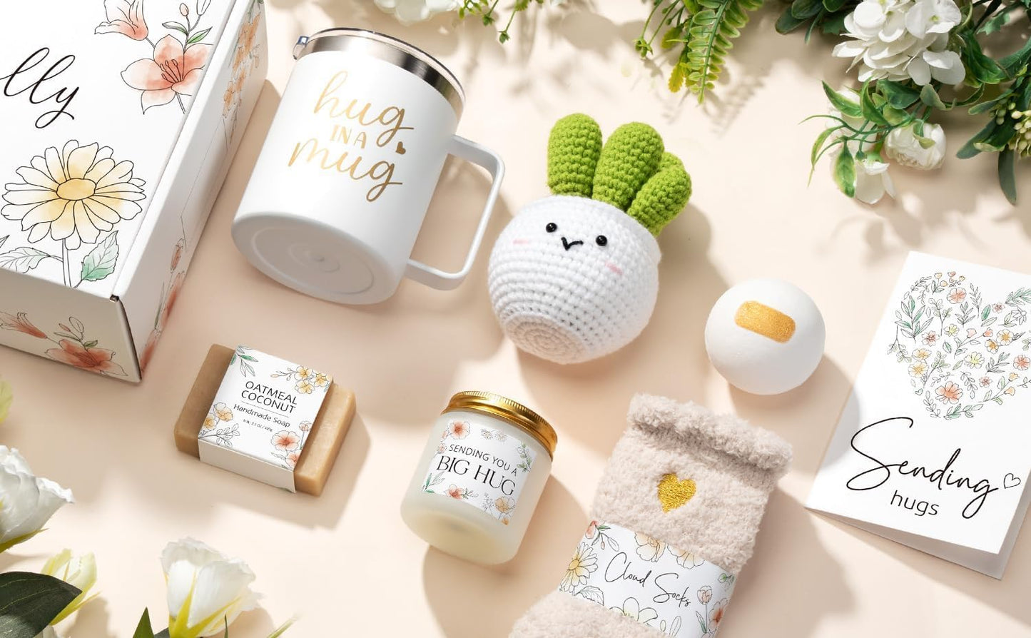 Self Care Get Well Soon Gifts Basket for Women, Easter Birthday Gifts for Women Spa Care Package, Thinking of You Inspirational Sympathy Gift Basket, Mother's Day Gift for Her Mom Grandma Sister Wife