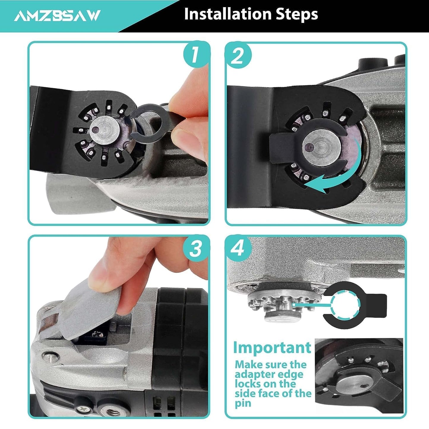 AMZBSAW 200 PCS Oscillating Tool Blades, Titanium and High Carbon Steel Saw Blades for Wood Metal and Plastic, Quick Release Multitool Blades Kits, Oscillating Tool Accessories Kit