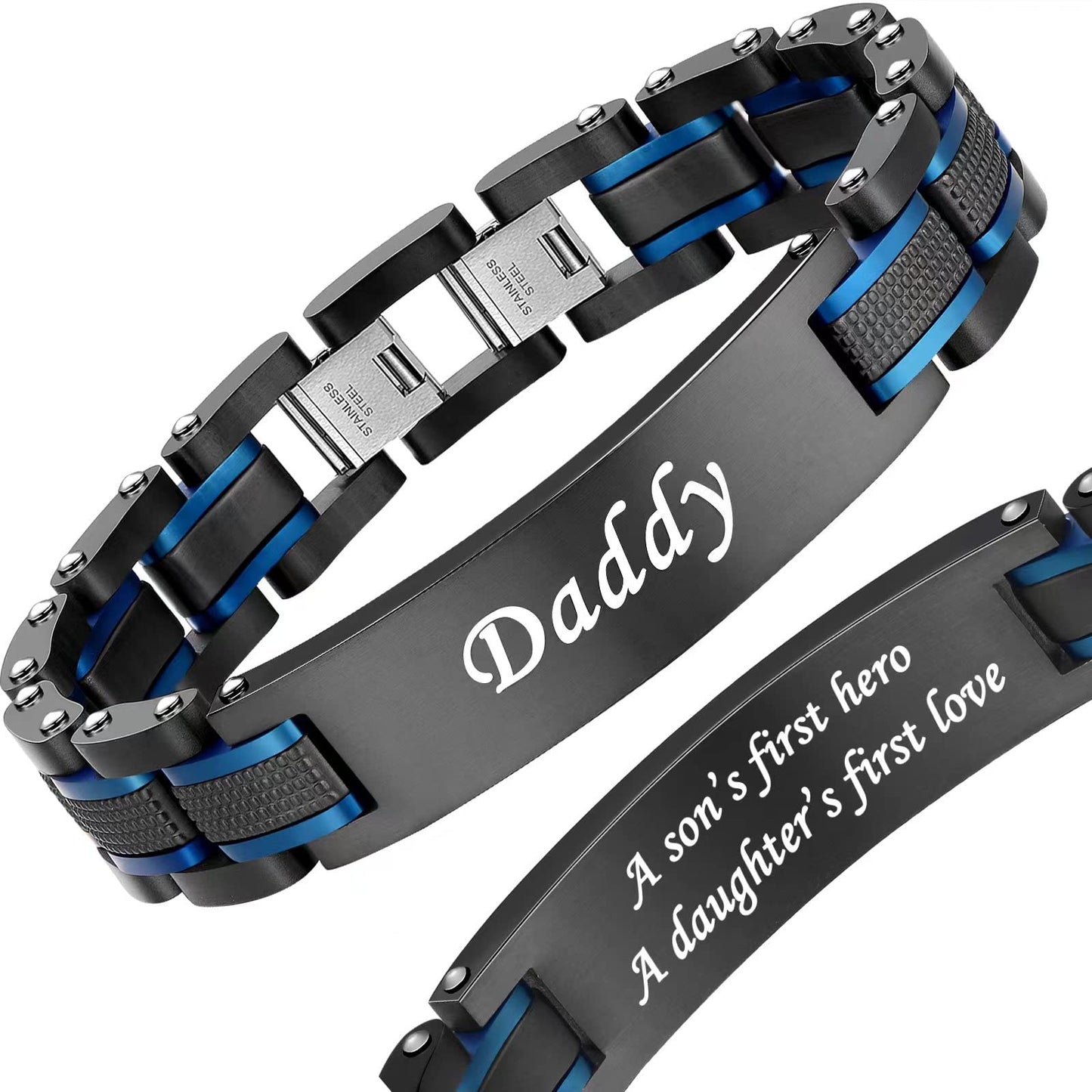 Zillaly Men's Bracelet Two-Color Diamond Hip-hop Jewelry Gift Birthday Jewelry Gift Husband Boyfriend
