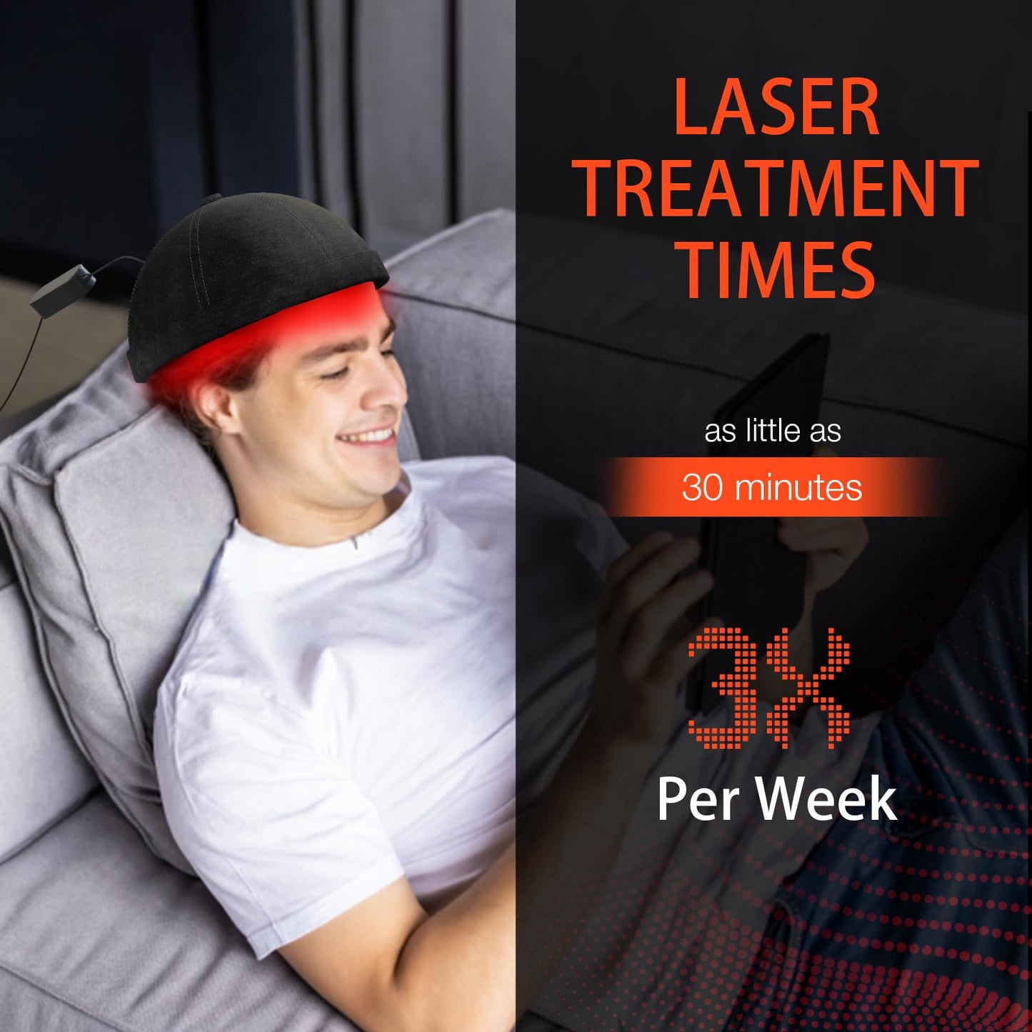 PUPCA Laser Cap (FDA Cleared), Professional Medical Grade Laser Hair Growth Treatment Product for Men & Women, Red Light Therapy for Hair Growth, Treat Alopecia