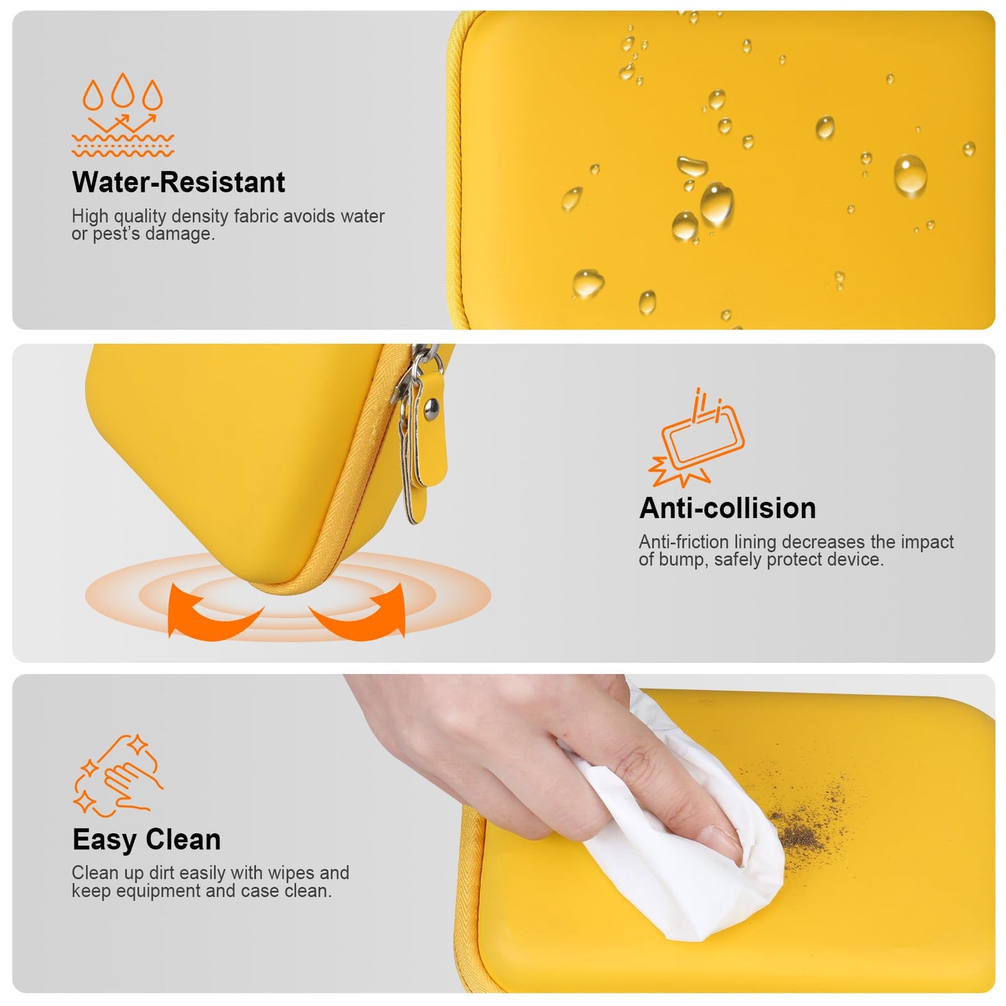 RAIALL Carrying Case for Yoto Mini (2024 Edition) Kids Bluetooth Audio Player, Yoto Mini Radio Player Hard Holder, Yoto Card Travel Case Bag fits Children’s Audiobook Cards and Cable, Yellow