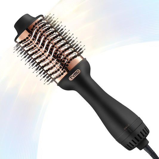 TYMO Hair Dryer Brush Blow Dryer Brush in One, 4 in 1 Ionic Hairdryer and Styler Volumizer with Oval Titanium Barrel, Hot Air Straightener for Smooth Frizz-Free Blowout, Gold, 2.85 Inch