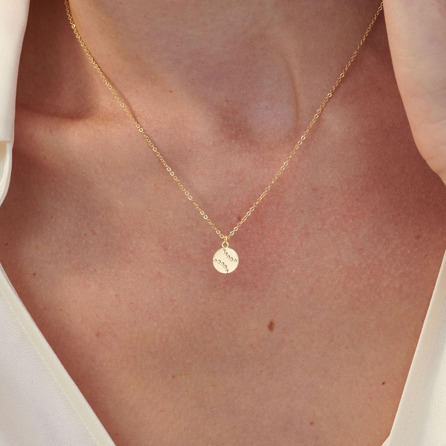 VRIUA Baseball Necklace – 14K Gold Plated Dainty Baseball Necklaces Minimalistic Trendy Necklaces for Women Jewelry