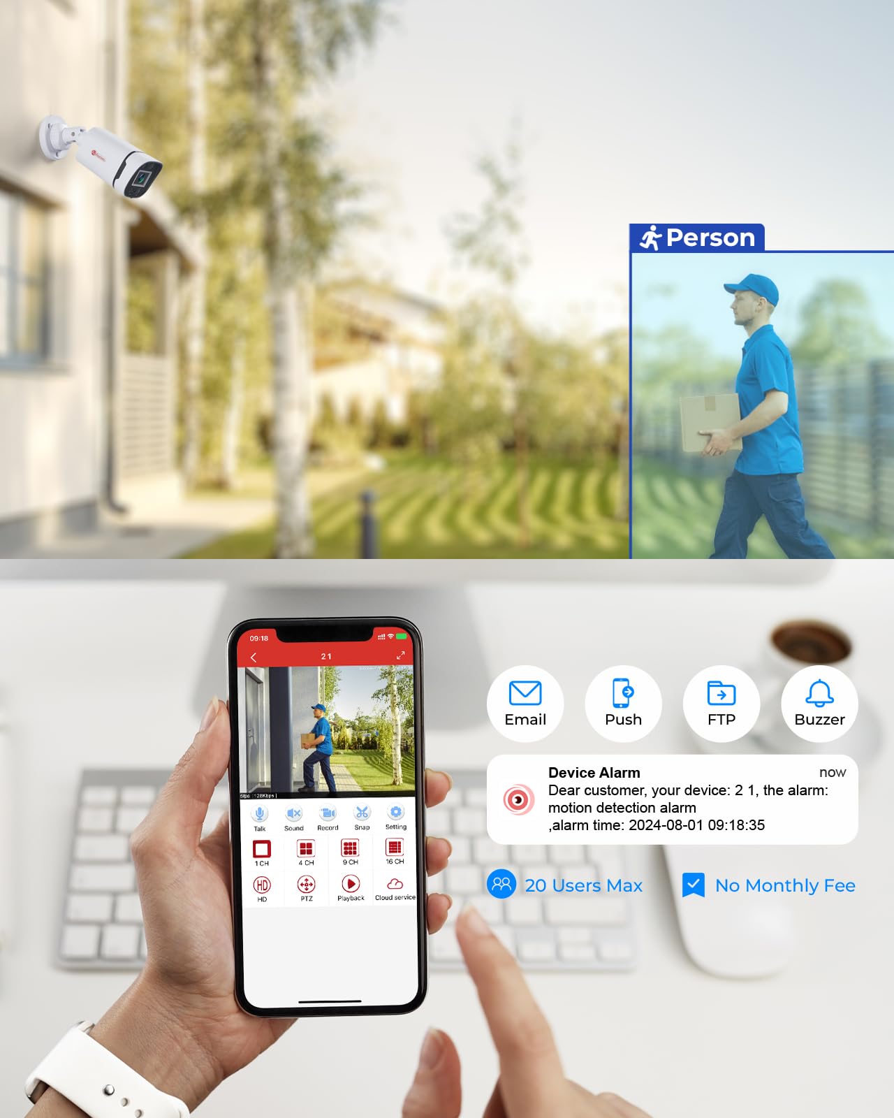 AIWIXEN 8CH H.265+ 3K Lite Wired CCTV Security Camera System with Human Vehicle Detection, 4X IP68 5MP Surveillance Camera for Indoor Outdoor, 512GB Hard Drive for 24-7 Recording, Remote Access