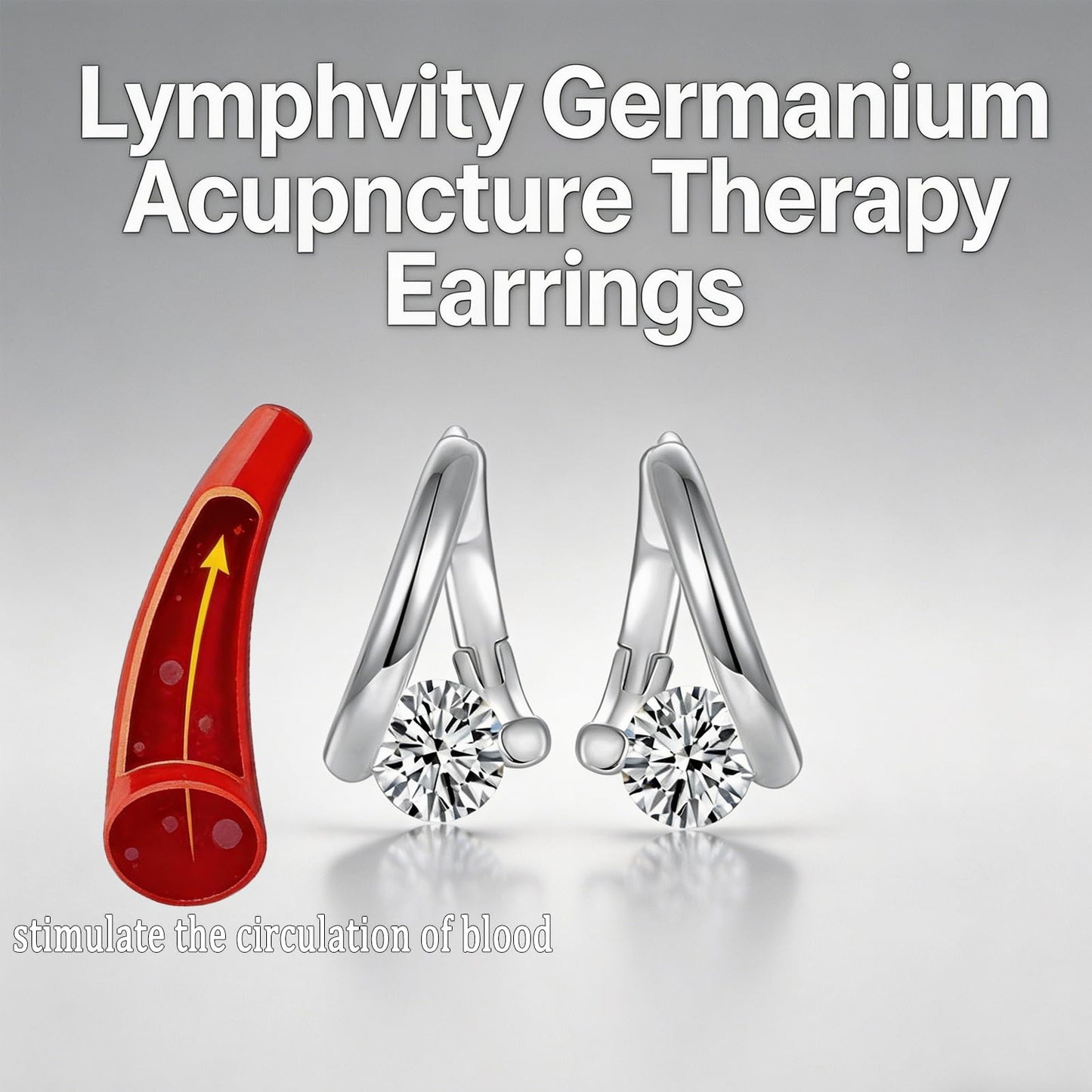 Lymphatic Earrings for Women Negative Lon Lymph Detox Earrings Lymphvity Germanium Earring Drainage Slimming Jewelry Gift (Gold1)