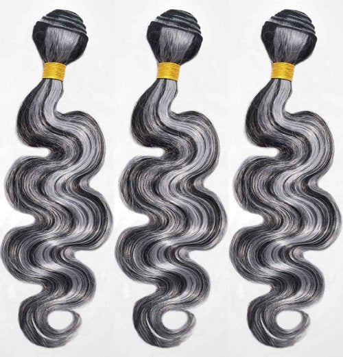 Habiliana Bundles Human Hair 22 24 26 Inch Body Wave P4/GREY Human Hair Bundles 11A Unprocessed Brazilian Virgin Quick Weave Hair Extensions for Black Women