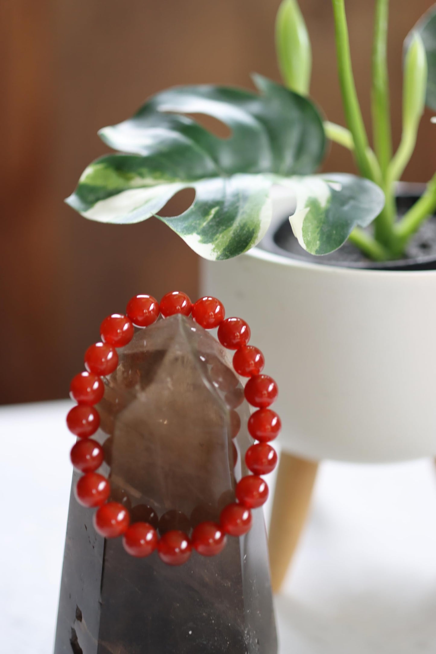 7.The Vida Handmade AAA+ Quality Crystal Stretch Elastic Bracelet - Nature Gemstone - Crystal of Carnelian 10mm - Jewelry Gift - Holiday Gift - For Women & Men