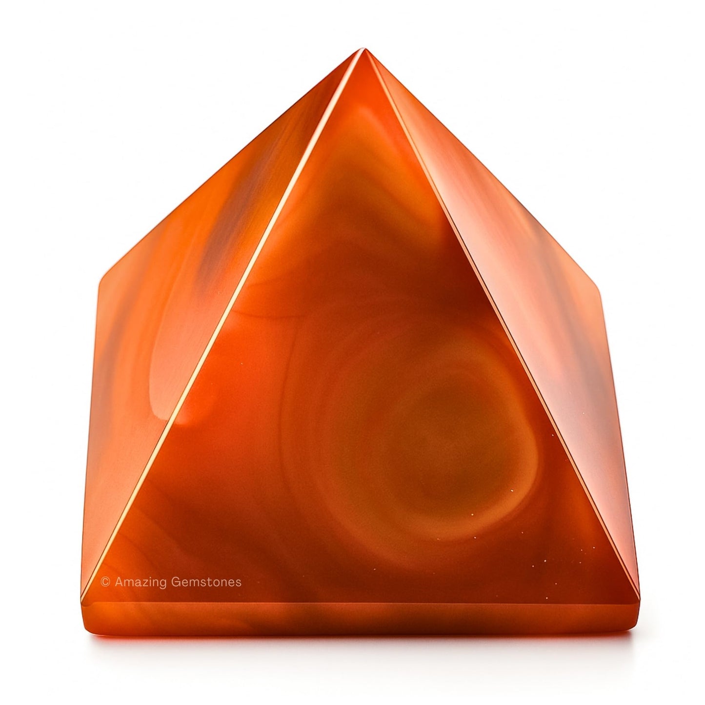 X Pyramid Crystal Healing Stones - 1.5" Great Pyramid Figurine of Natural Stone Pyramid for Meditation, Reiki, Chakra Balancing and Crystal Pyramids Grid (Carnelian)