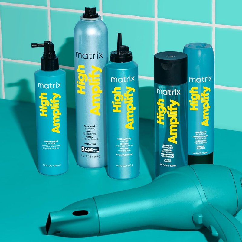 Matrix High Amplify Foam Volumizer Full Bodifying Mousse - Lightweight Lasting Volume, Thickening & Conditioning Shine, For Fine and Limp Hair, Salon Hair Styling, 11.3 Fl Oz