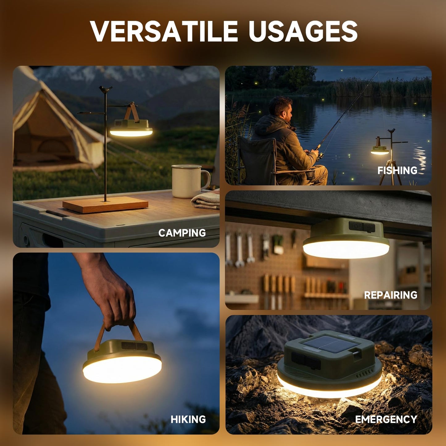 Solar Camping Lantern Rechargeable with Remote, 2400LM LED Tent Light 15000mAh Up to 120HRS Lasting, Outdoor Waterproof Solar Lanterns for Power Outages, Emergency, Camping, Hiking, Green