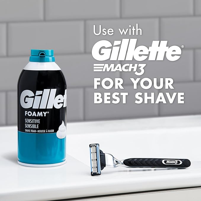 Gillette Foamy Shaving Cream, Sensitive Skin, 11 Ounce (Pack of 12)