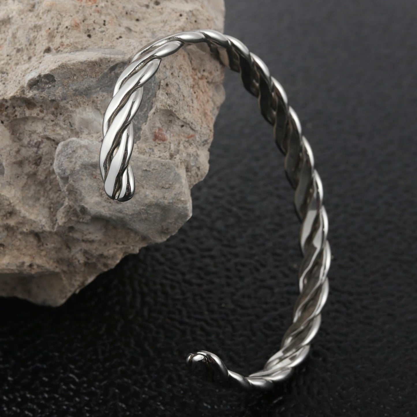 Baoaichi 925 Sterling Silver Twisted Bracelet for Women & Men Open Adjustable Wraps Cuff Bangle Minimalist Unisex Stainless Steel Bracelet for Men Punk Style Jewelry Gift for Birthday Father's Day