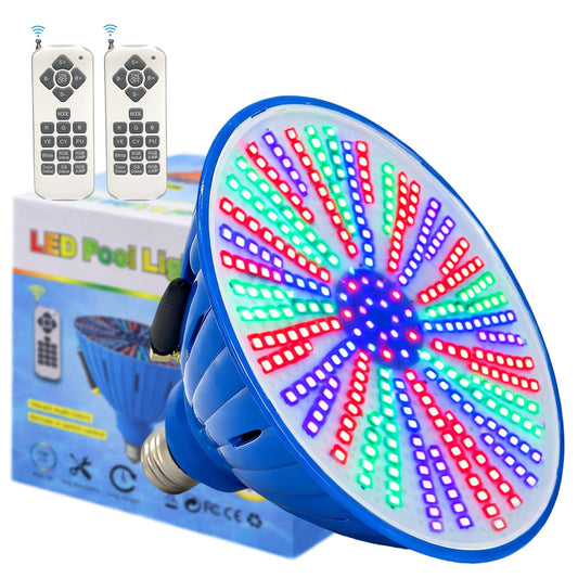 2026 Upgraded 60W LED Pool Light Bulb, E26 Base 12V Low Voltage Color Changing Pool Lights for Inground Pool, 16 Modes Remote + Wall Switch Control, Energy Saving Replacement for Hayward Fixtures