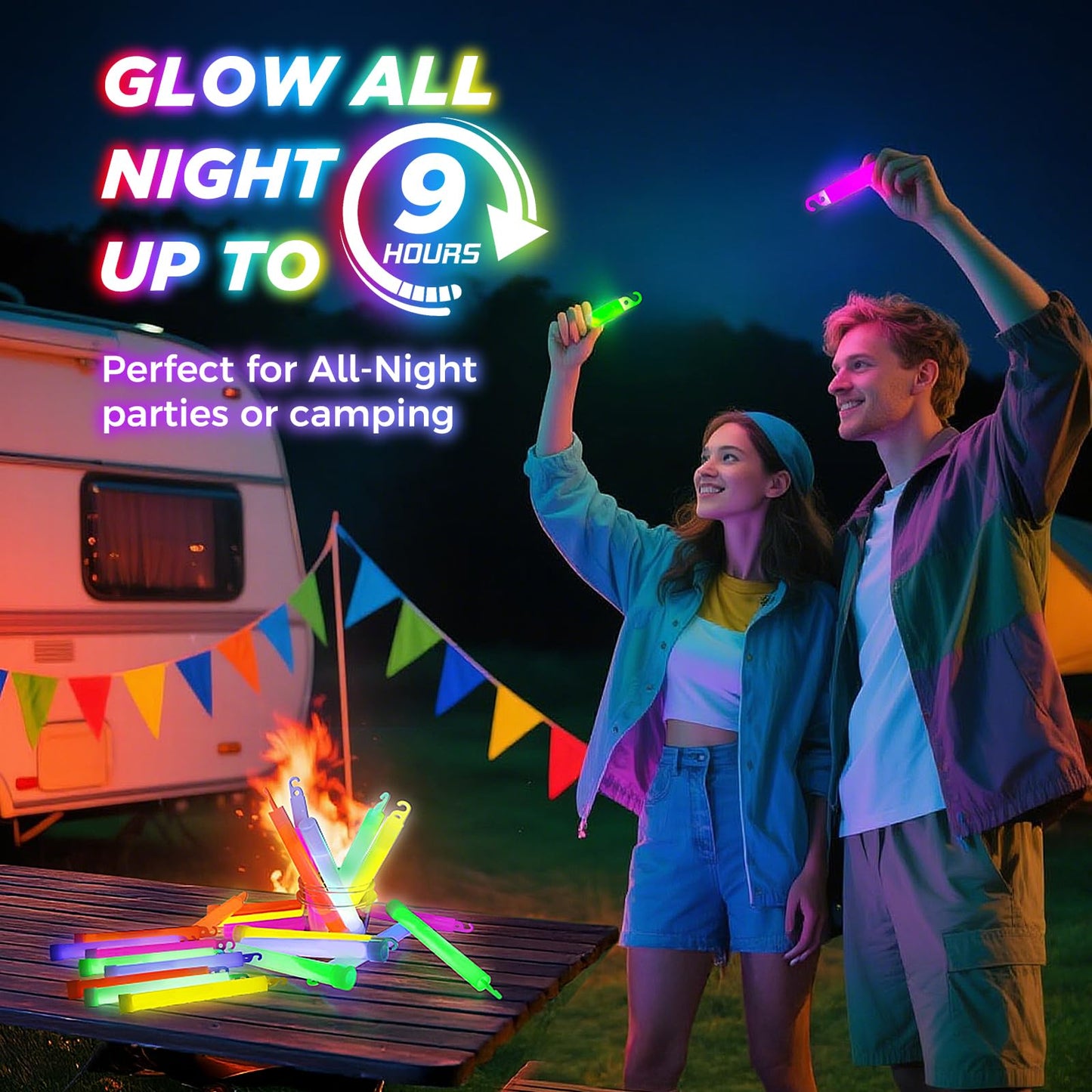 200Pcs Glow Sticks - 4 inch Glow In the Dark Sticks Halloween Party Favors, Waterproof Glow Sticks Lights Bulk Party Pack for Kids with 10 Hours Duration, Party Favors Light Stick for Halloween Party